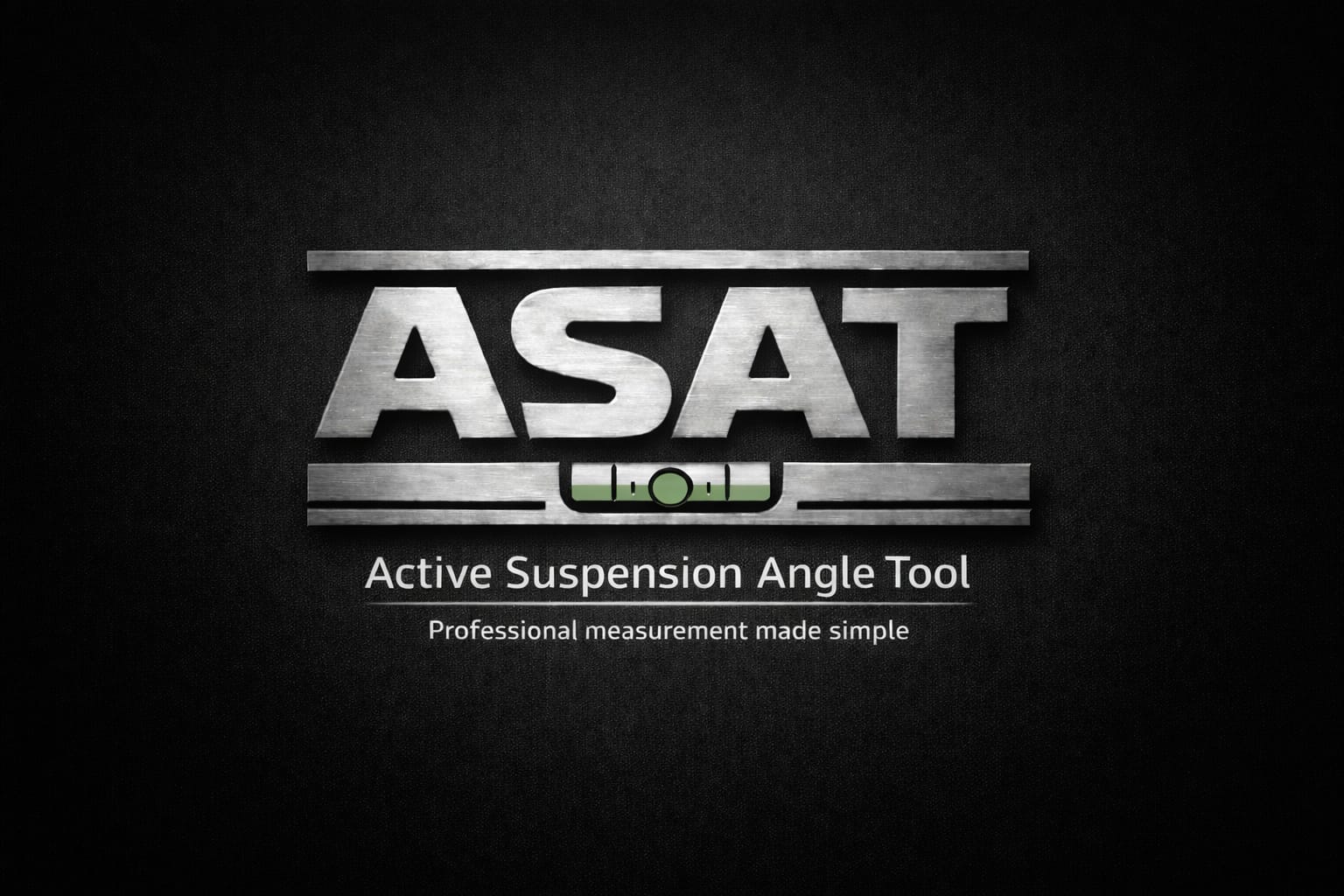 ASAT — Active Suspension Angle Tool hero banner showing the ASAT logo with the tagline Professional Measurement Made Simple